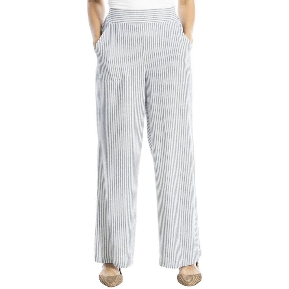 Max Studio Womens  Striped Wide Leg Pant, Blue